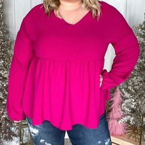 VGUC/EUC Oversized Berry Babydoll Top